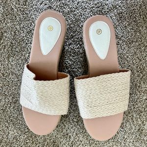 Never worn- size 8.5 crocheted platform sandals
